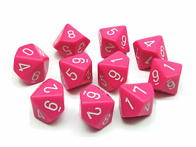 CHX25244 10 D10 Opaque Pink/White | Grognard Games