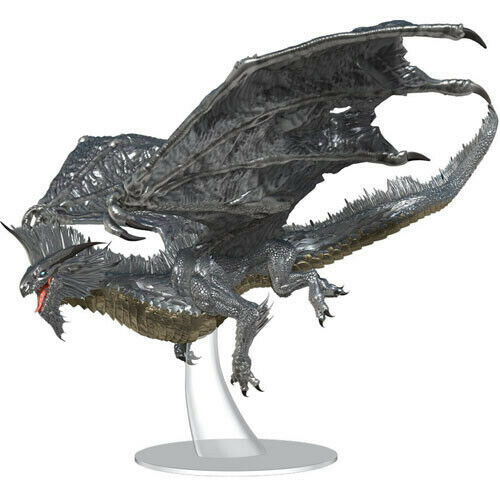 WizKids 961469 D&D Icons of the Realms Premium Figure: Adult Silver Dragon | Grognard Games