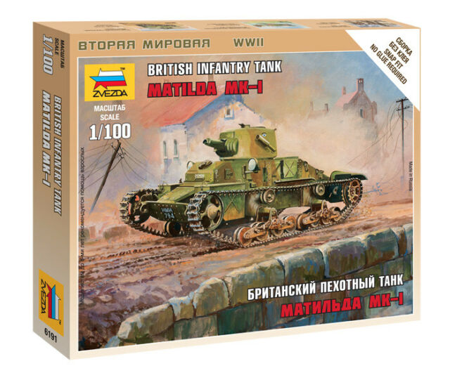 Zvezda 1/100 Matilda MK-I British Infantry Tank | Grognard Games