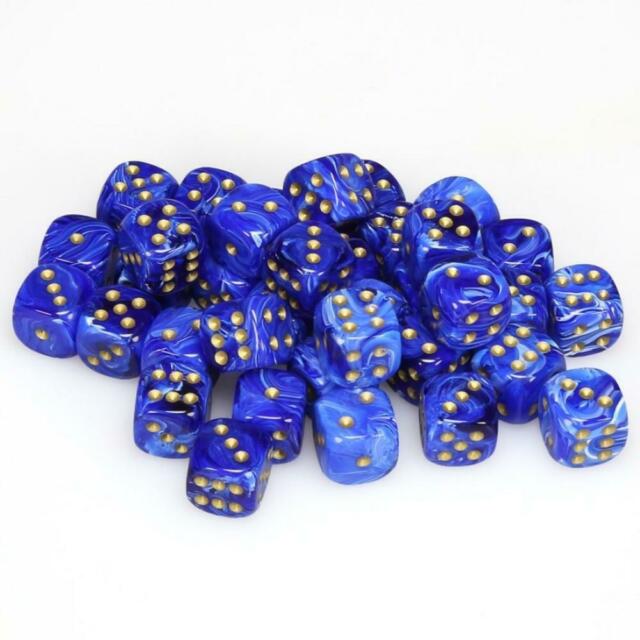 CHX27836 Vortex Blue/gold 36 D6 Set | Grognard Games