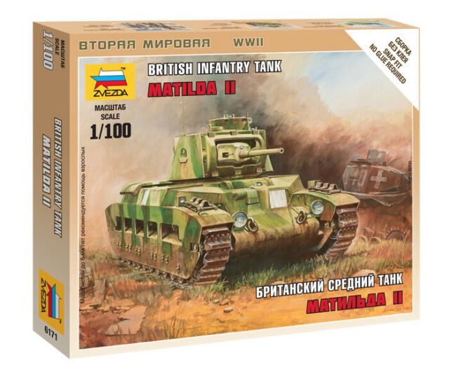 Zvezda 1/100 Matilda II British Infantry Tank | Grognard Games