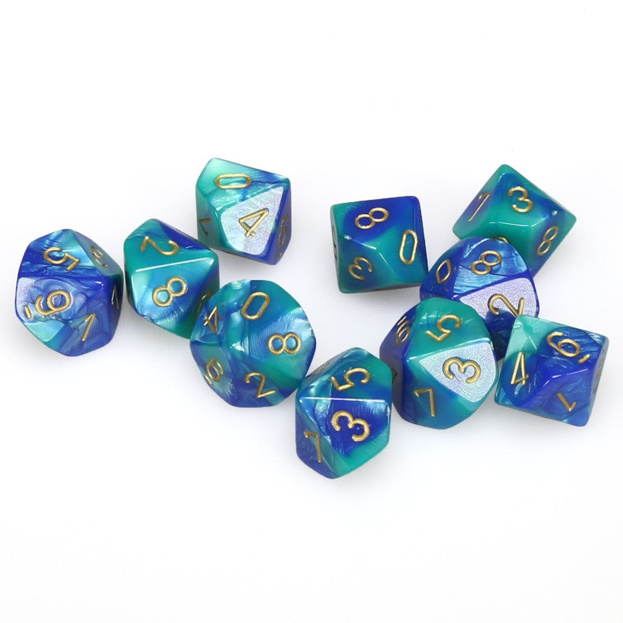 CHX26259 10 D10 Gemini Blue-Teal/gold | Grognard Games