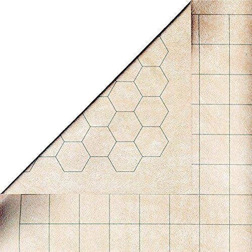CHX96246F Reversable Megamat 1" Squares and Hexes 23 1/2" x 26" | Grognard Games