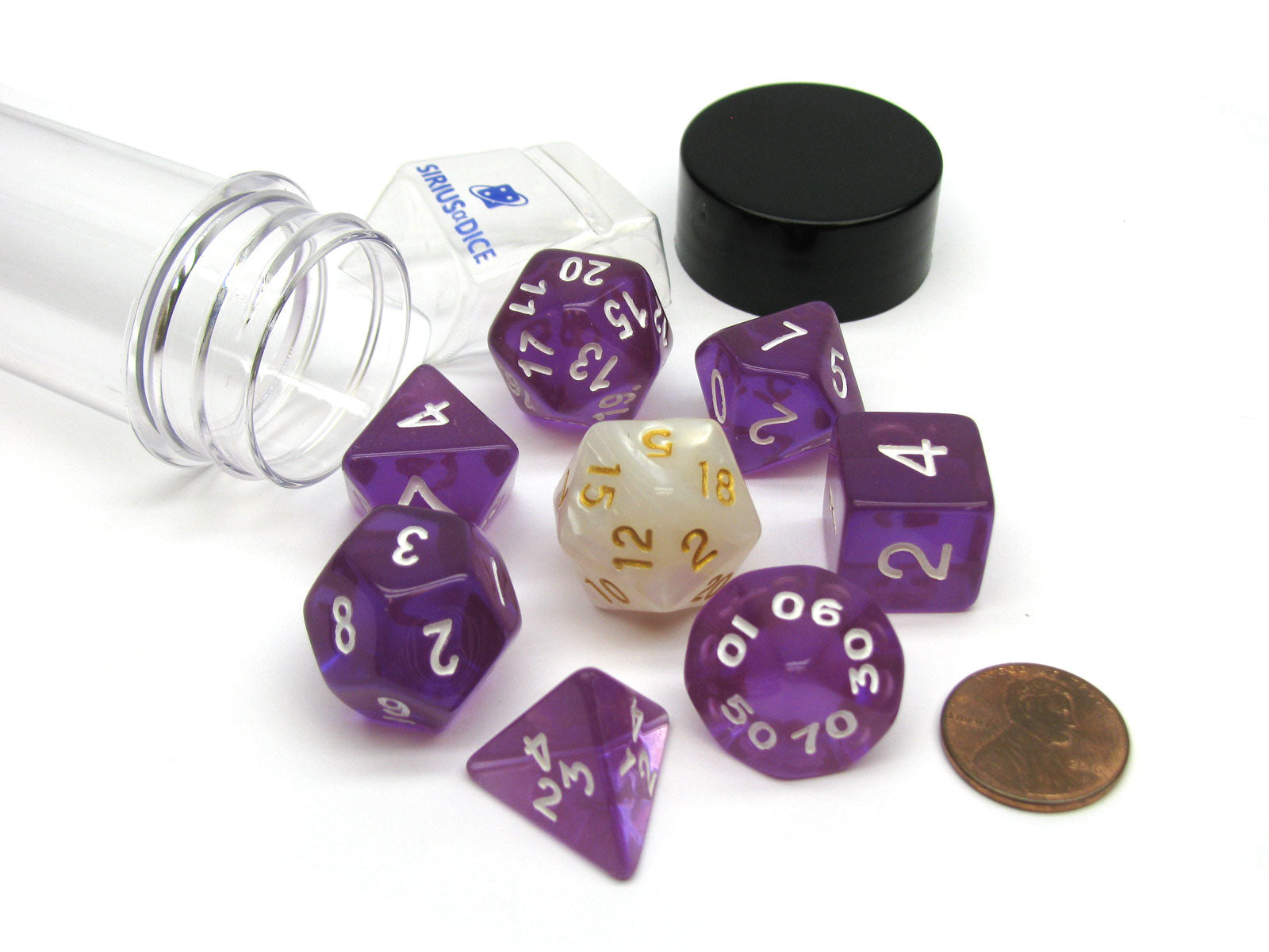 Sirius Dice Purple Trans 7Die Set | Grognard Games