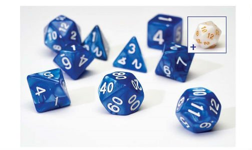 Sirius Pearl Blue 7 Dice-set | Grognard Games