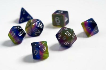 Sirius Dice Pink Green Blue 7 Die Set | Grognard Games