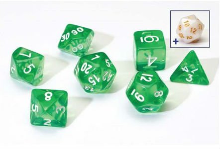 Sirius Green Translucent 7 Dice-set | Grognard Games