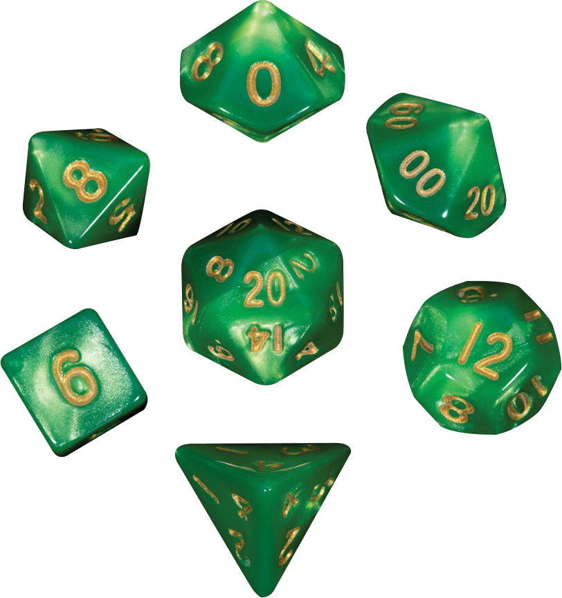 Metallic Dice Games 4155 Dark Green/ Light Green with Gold | Grognard Games