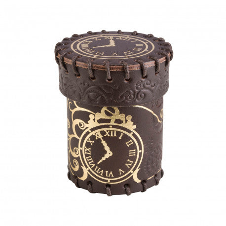 Steampunk Brown & golden Leather Dice Cup | Grognard Games