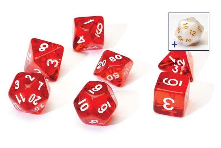 Sirius Translucent Red 7 Dice-set | Grognard Games