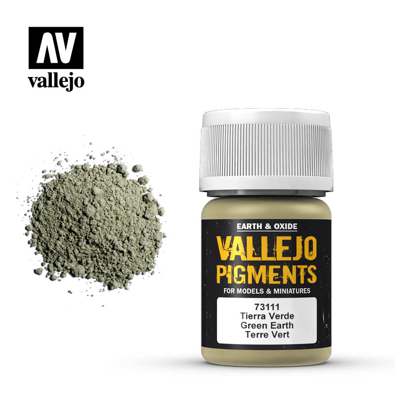 Vallejo Pigments Earth And Oxide Green Earth 73.111 | Grognard Games