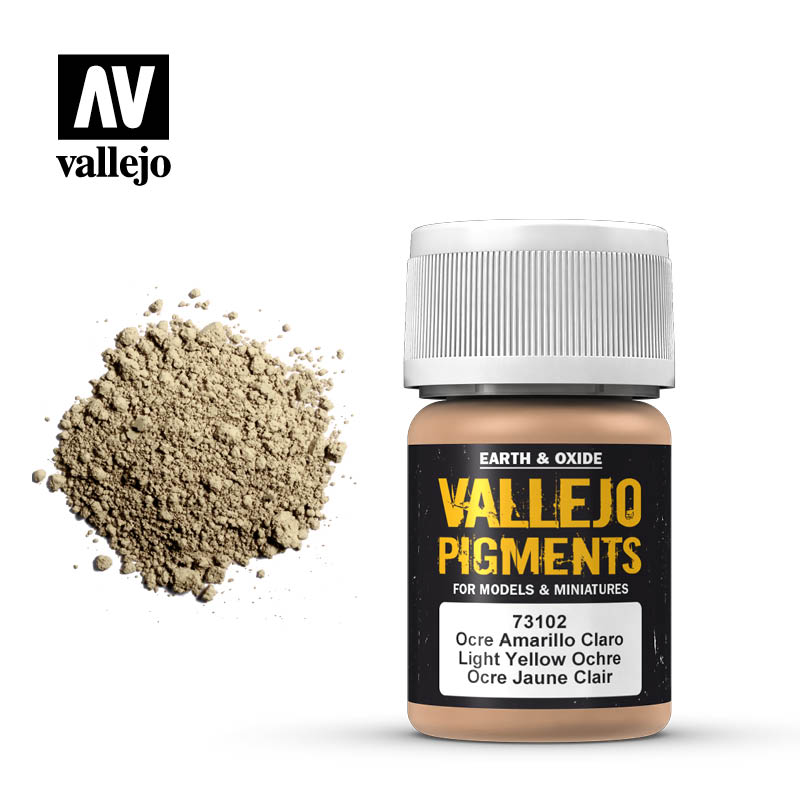 Vallejo Pigments Earth And OxideLight Yellow Ochre 73.102 | Grognard Games