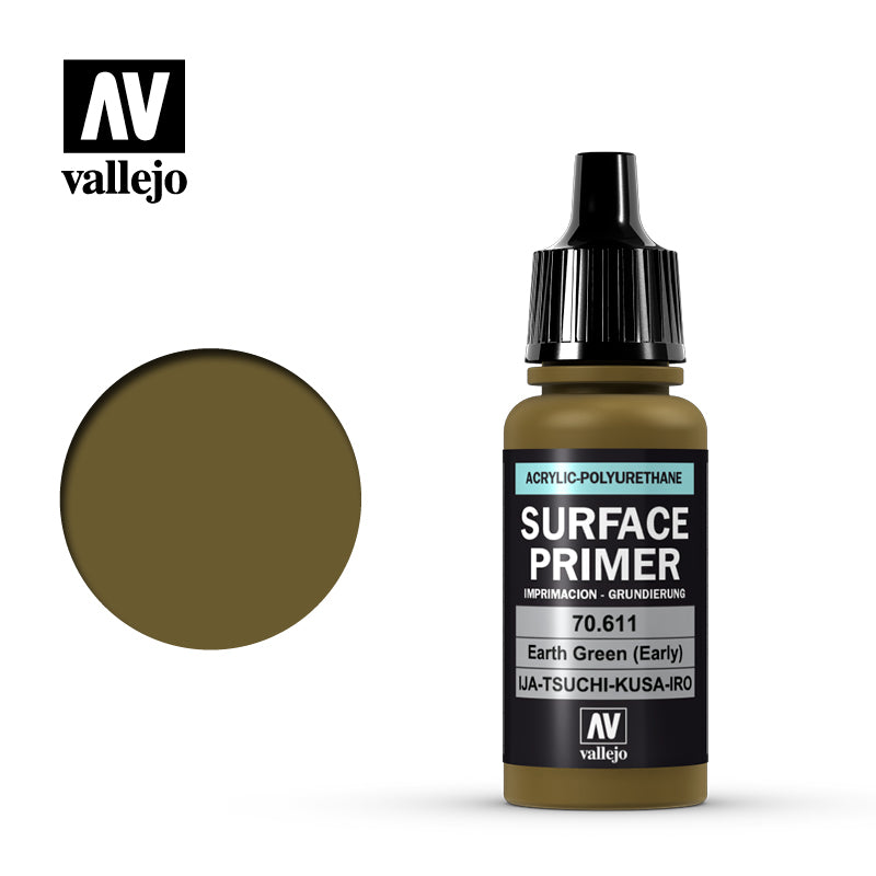 70.611 Vallejo Surface Primer Earth Green (early) 17ml | Grognard Games