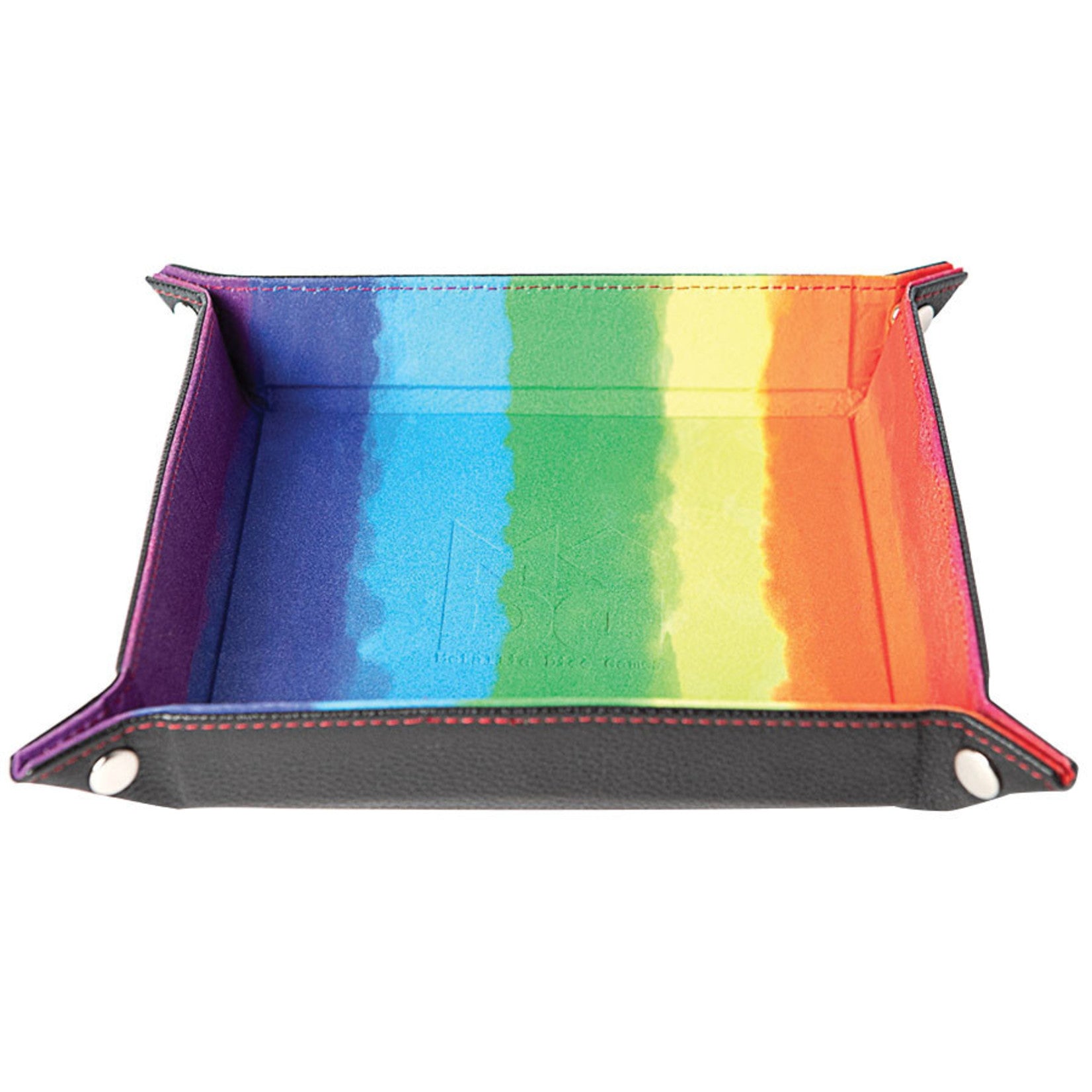 Metallic Dice Games Velvet Folding Tray Watercolor Rainbow | Grognard Games