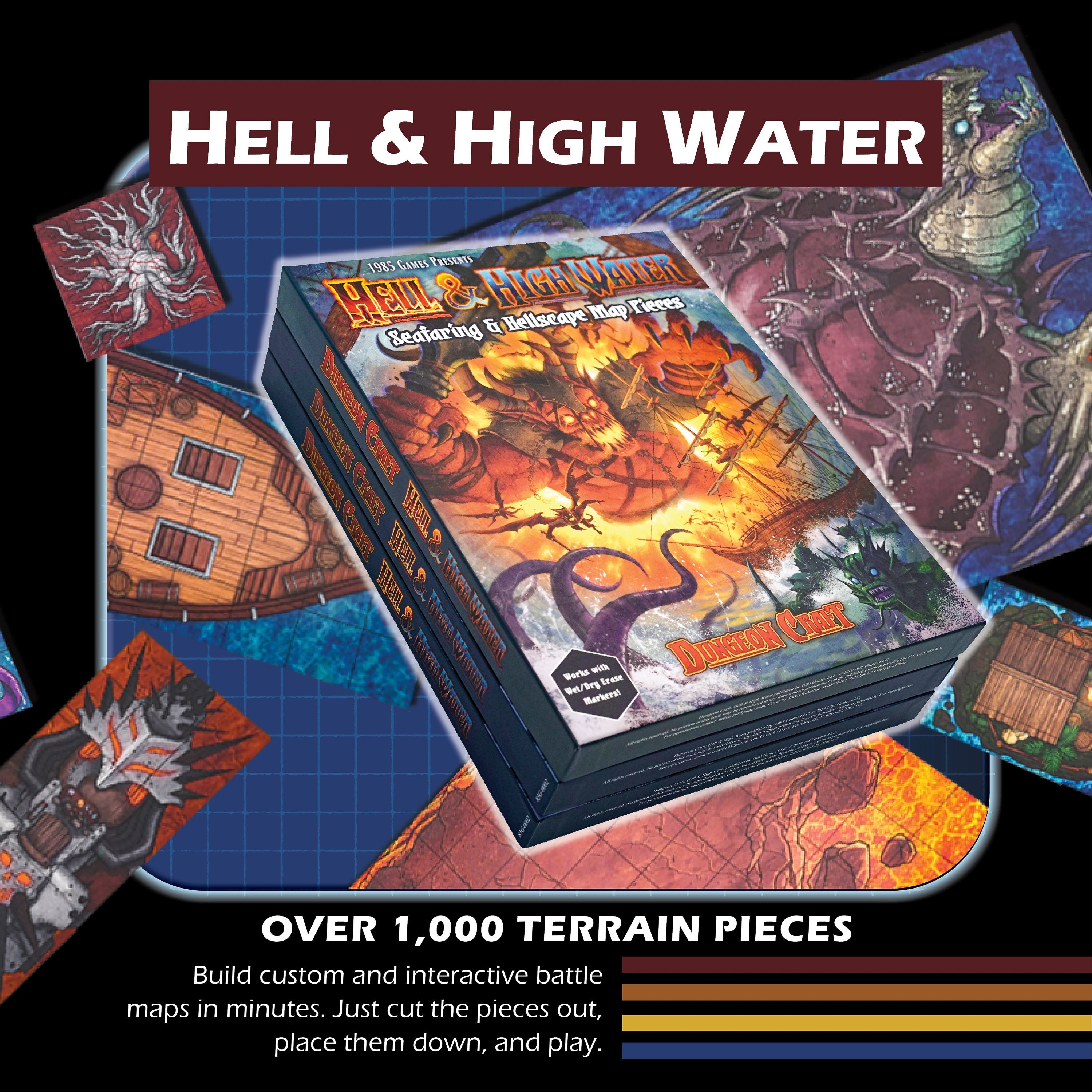 Dungeon Craft Map Packs: Hell & High Water | Grognard Games