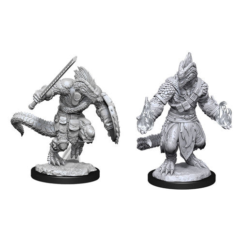 WizKids 903087 Dungeons & Dragons Nolzur's Marvelous Unpainted Miniatures W15 Lizardfolk Barbarian & Cleric | Grognard Games